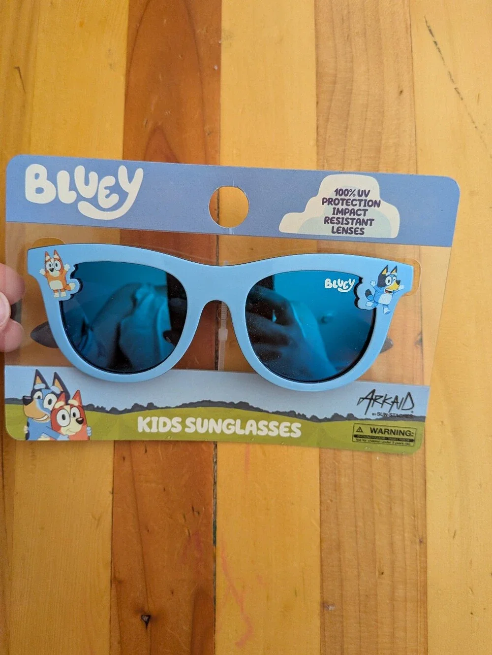 NWT Bluey Kids Sunglasses Arkaid by Sun-Staches Blue Mirror Lenses NEW
